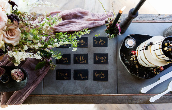 calligraphy escort cards