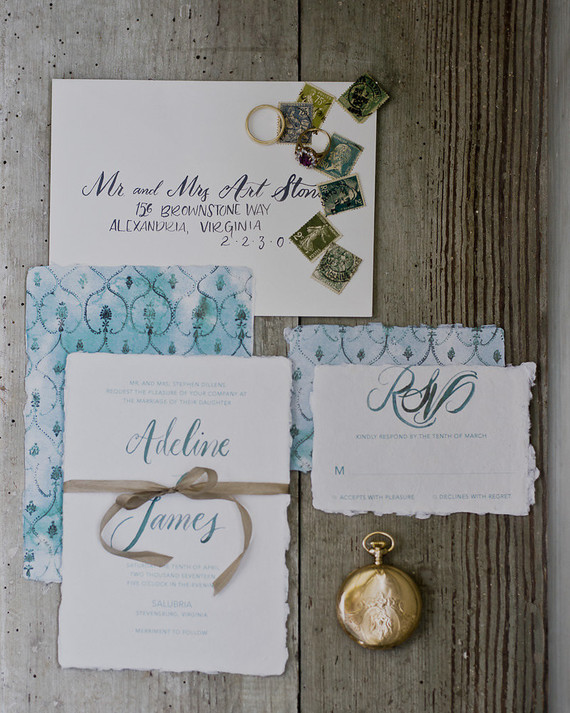 blue wedding invitations