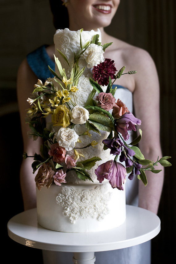 floral wedding cake