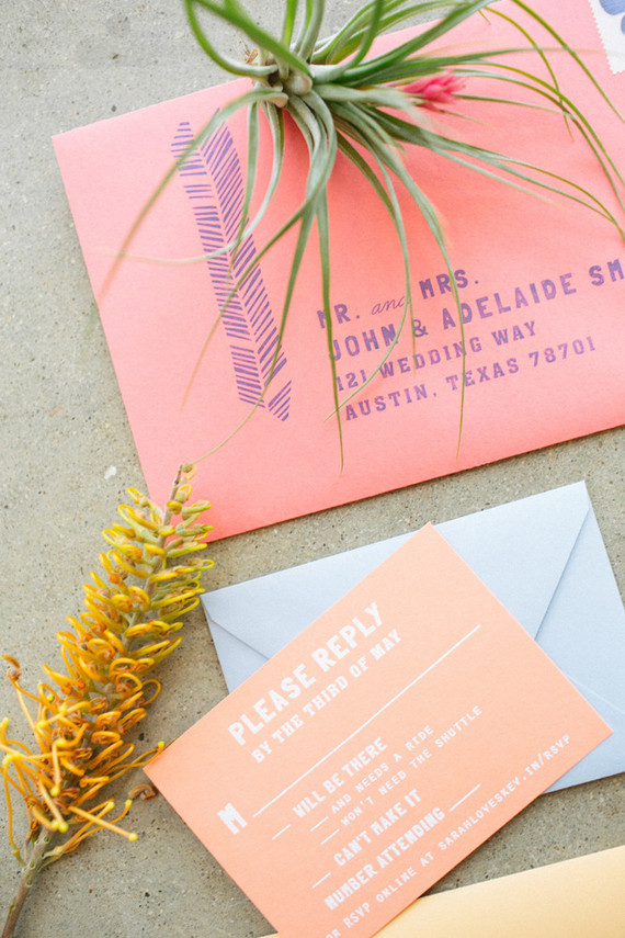 coral wedding invitations