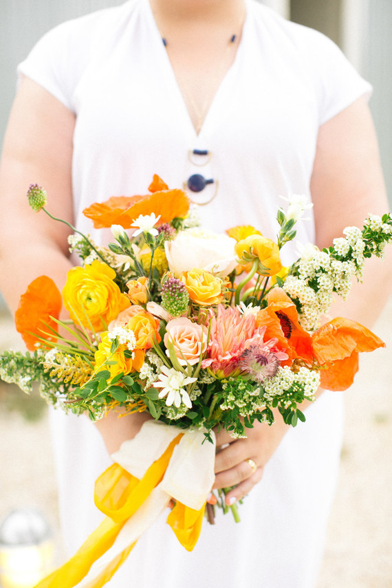 orange poppy bouquet