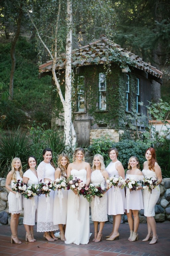 white bridesmaid dresses