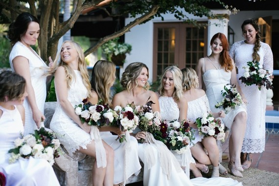 white bridesmaid dresses
