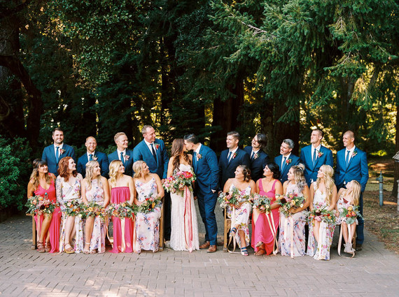 Colorful summer Big Sur wedding at Redwood Ridge Estate Inspiration