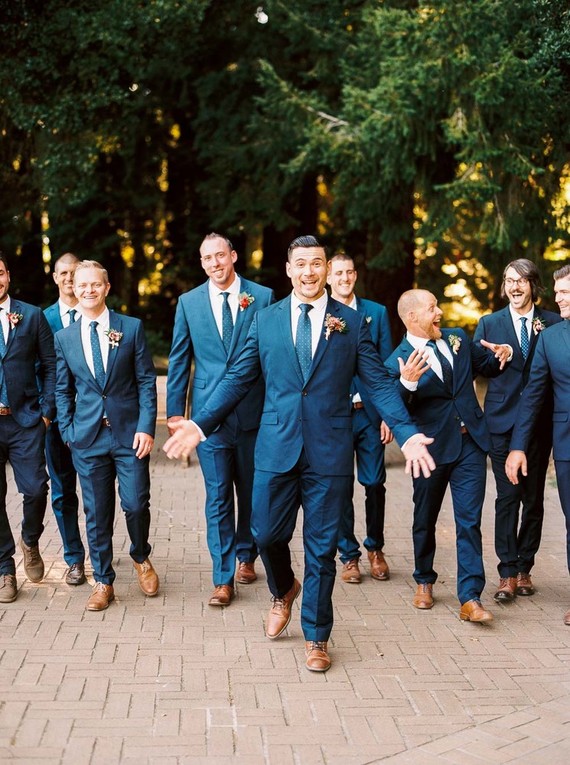 Groomsmen in blue suits