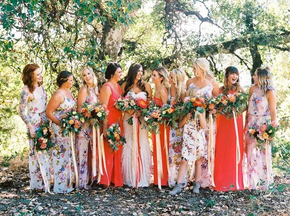 floral bridesmaid dresses Inspiration