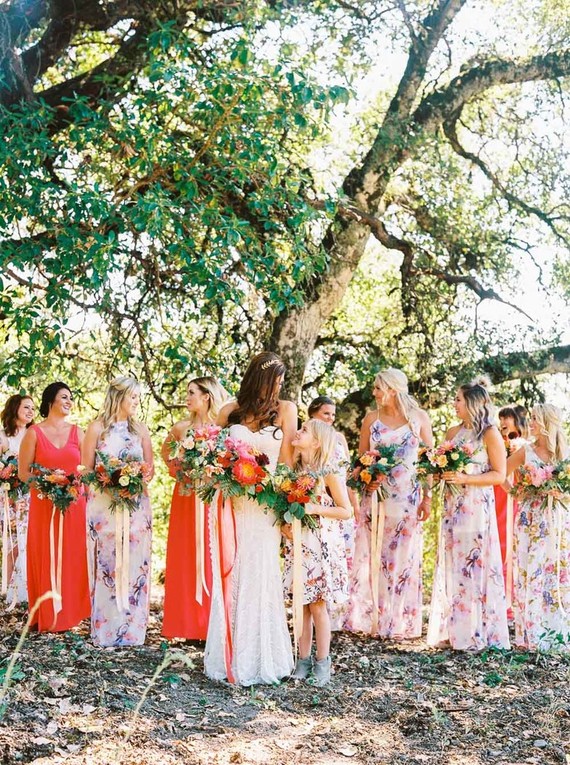 floral bridesmaid dresses Inspiration