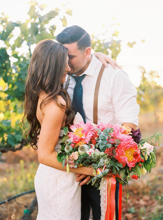 Colorful summer Big Sur wedding at Redwood Ridge Estate Inspiration