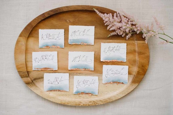 watercolor escort cards