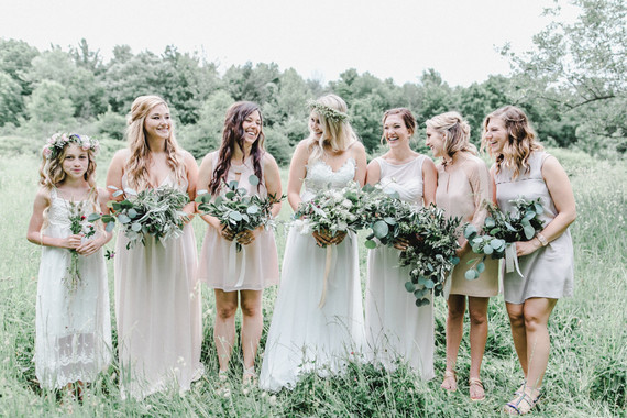 white bridesmaid dresses
