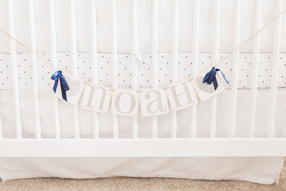 Modern white boy's nursery