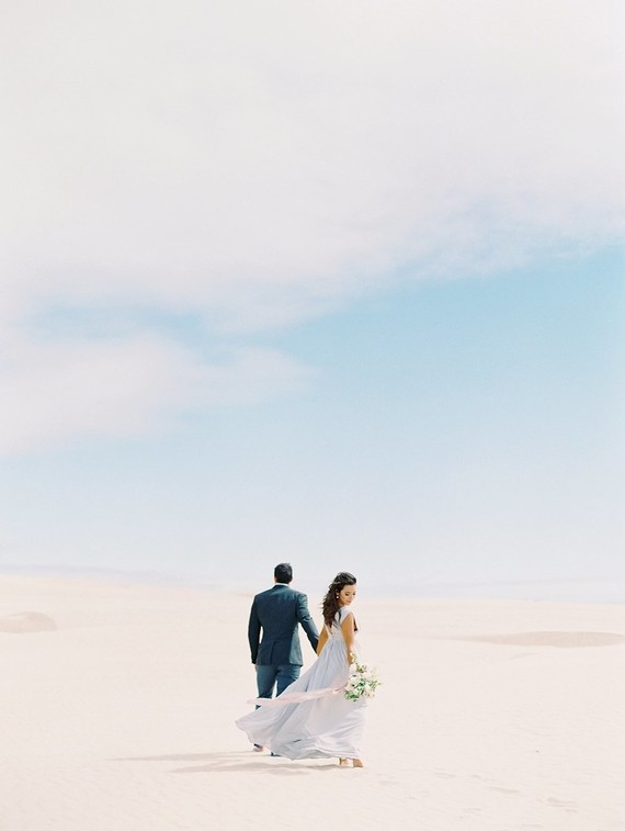 Pastel sand dune engagement photos