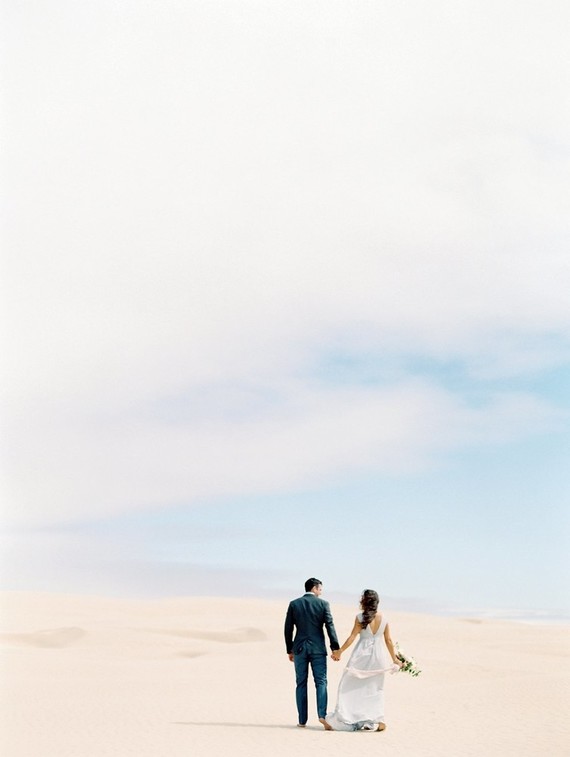 Pastel sand dune engagement photos