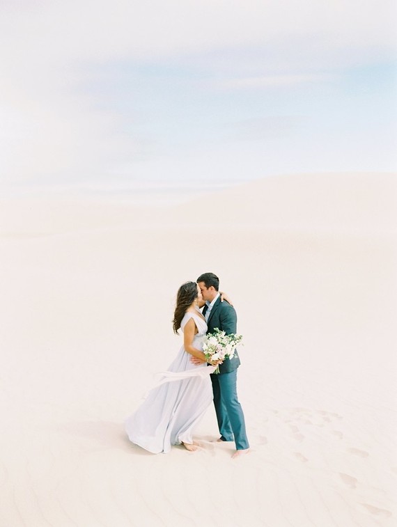 Pastel sand dune engagement photos