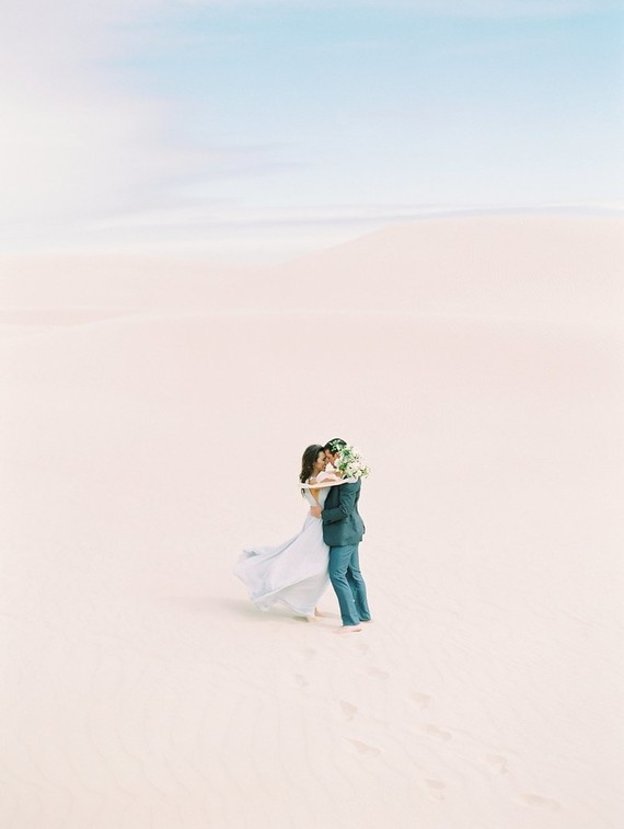 Pastel sand dune engagement photos