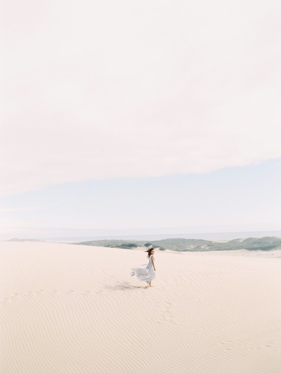 Pastel sand dune engagement photos