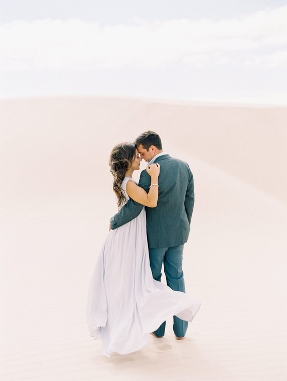 Pastel sand dune engagement photos