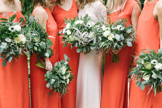 modern orange bridesmaid dresses