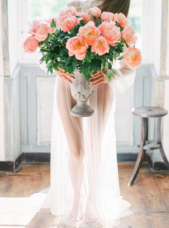 peonies for boudoir shoot