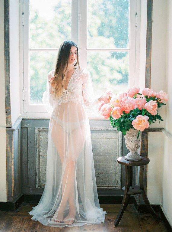 peonies for boudoir shoot