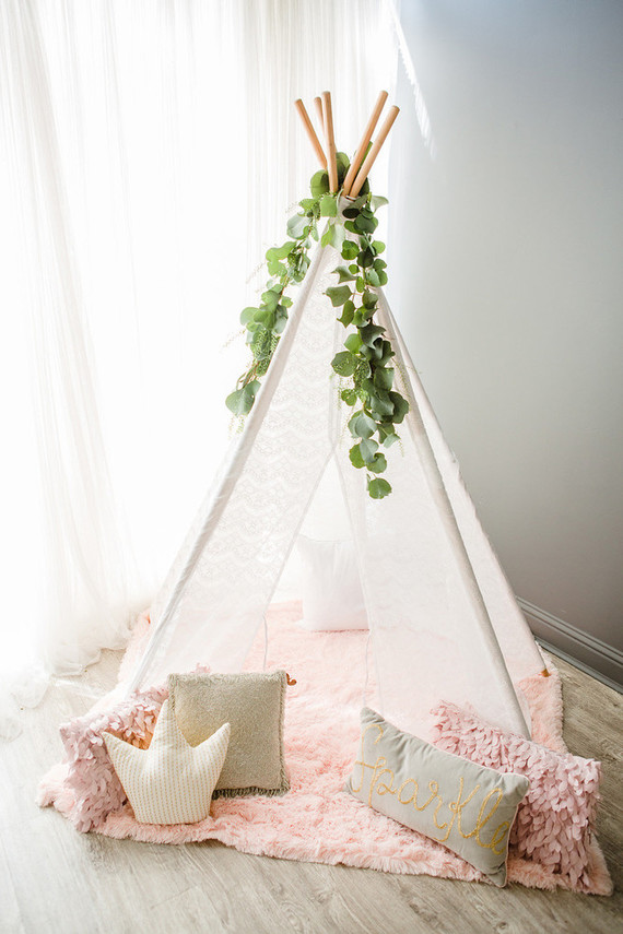 teepee with eucalyptus