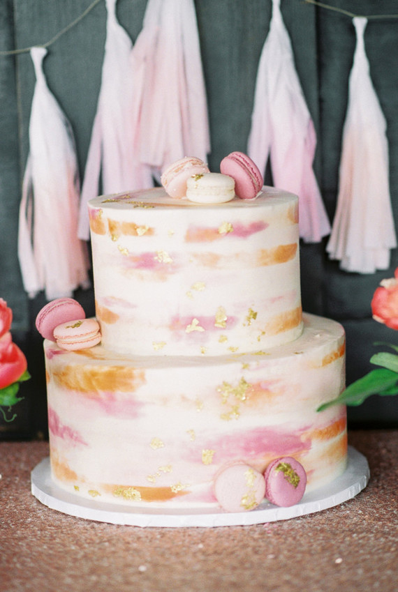 pink macaron cake