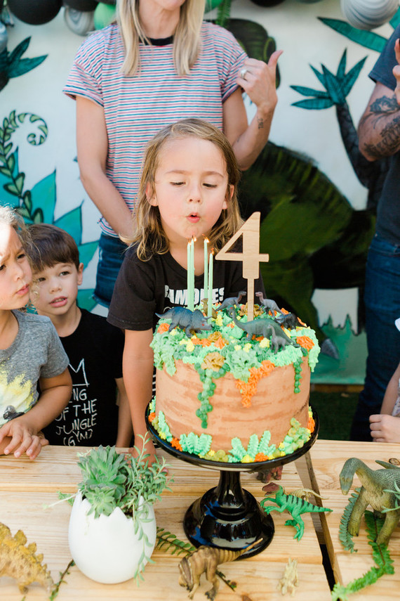 Modern prehistoric dinosaur 4th birthday Inspiration