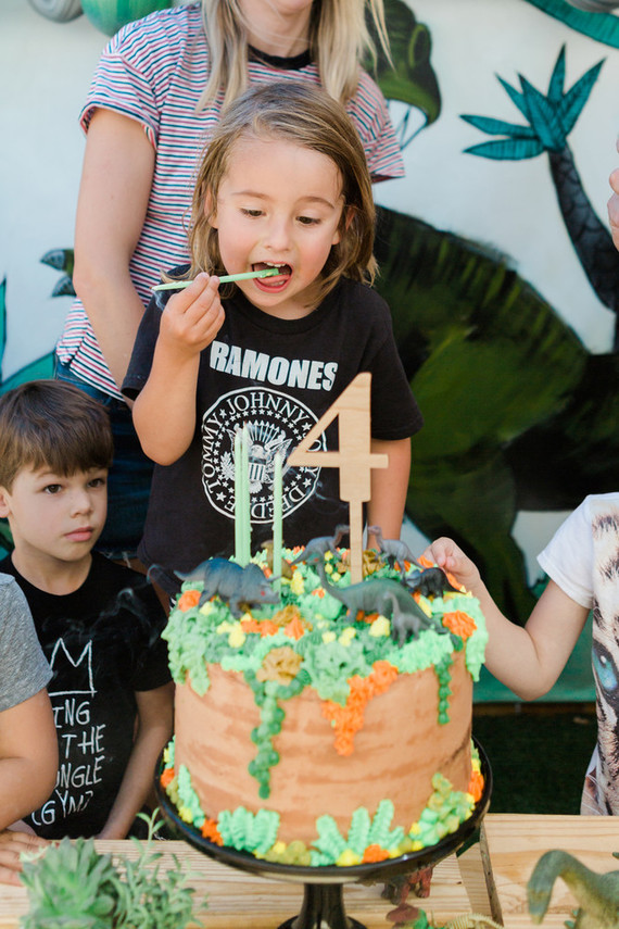 Modern prehistoric dinosaur 4th birthday