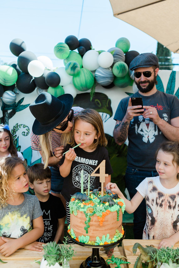 Modern prehistoric dinosaur 4th birthday Inspiration