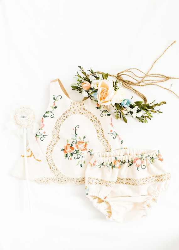Edible flower 1st birthday party Inspiration
