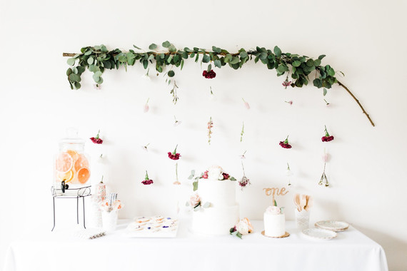 Edible flower 1st birthday party Inspiration