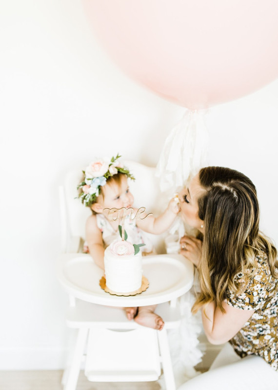 Edible flower 1st birthday party Inspiration