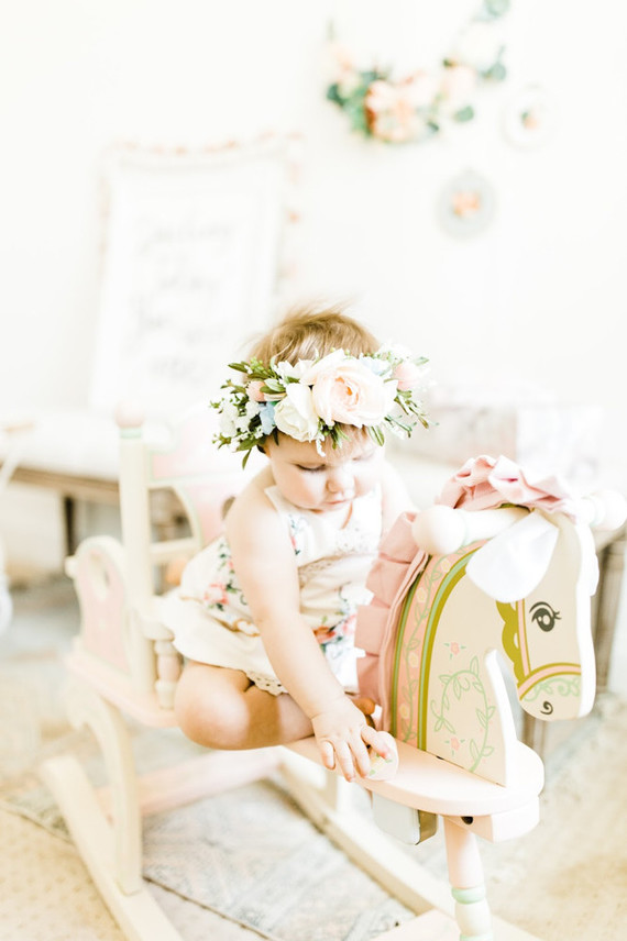 Edible flower 1st birthday party Inspiration