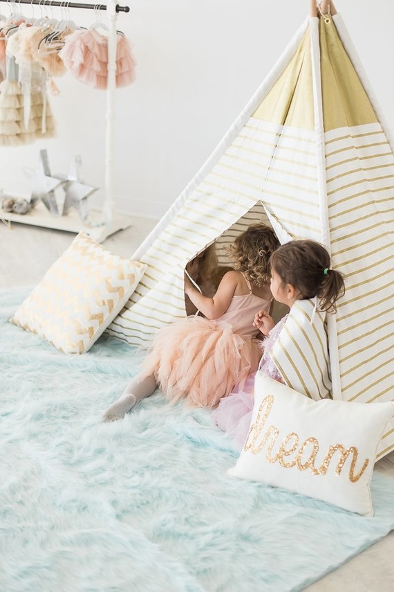 gold and white teepee