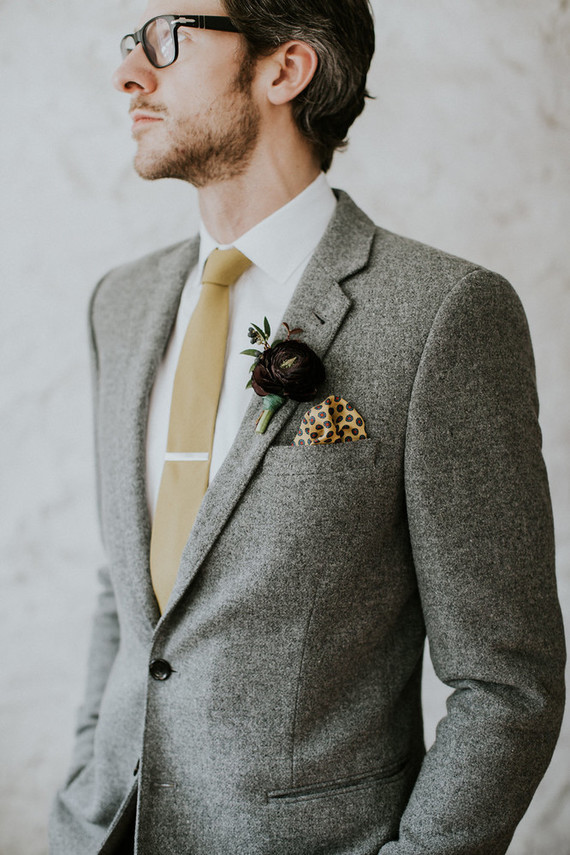 Grey suit for groom
