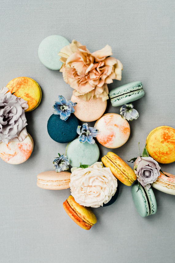 beautiful color palette with macarons