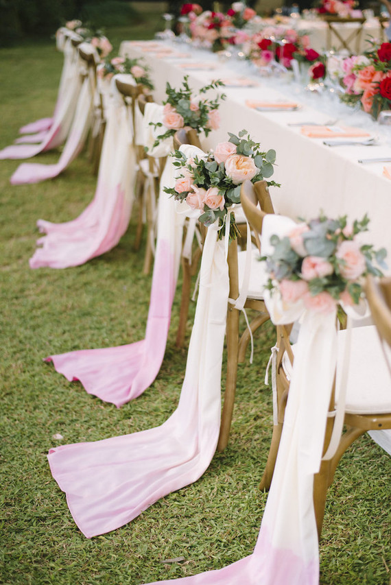 Dip-dyed wedding details