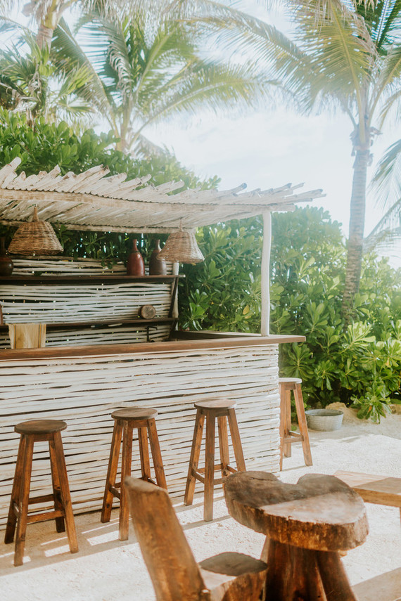 rustic tropical all white wedding in Tulum