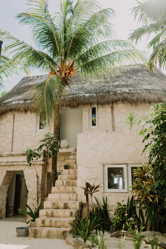rustic tropical all white wedding in Tulum