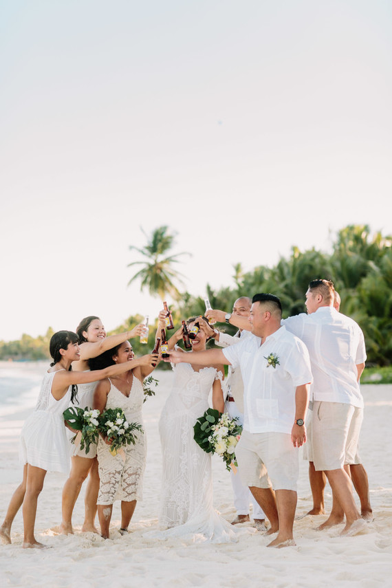 rustic tropical all white wedding in Tulum