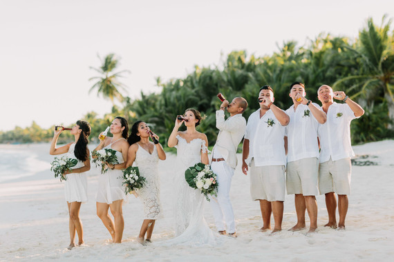 rustic tropical all white wedding in Tulum
