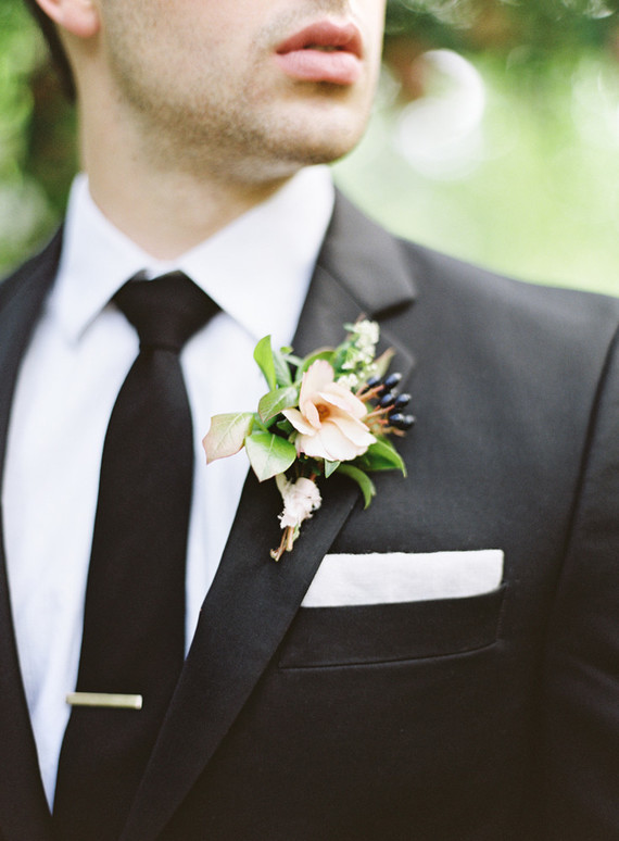purple boutonnière