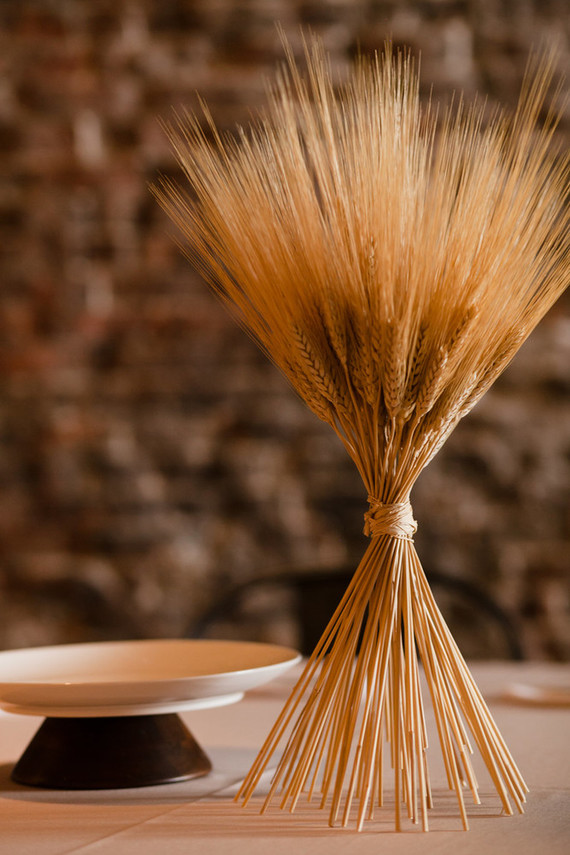 Wheat stalk wedding decor