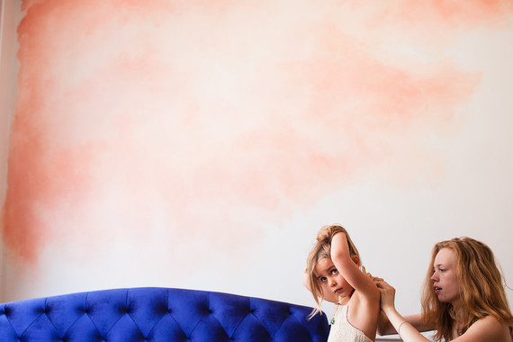 blush bridal suite wall