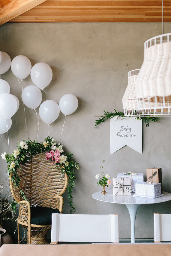 modern boho baby shower