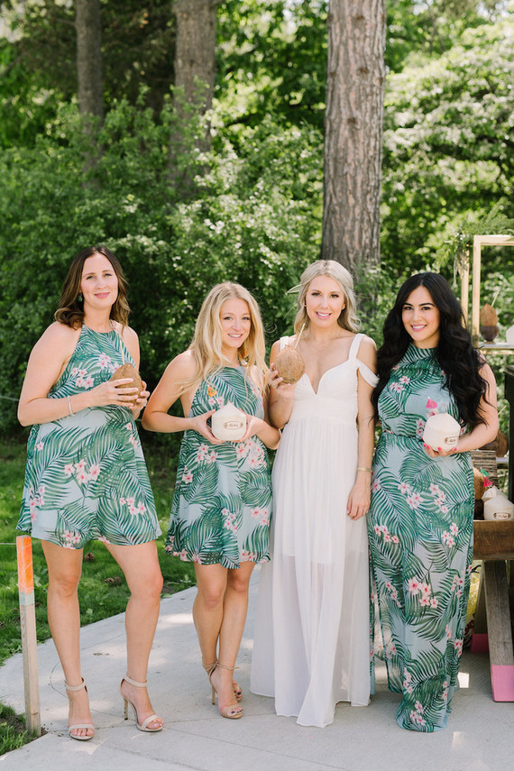 Tropical bridal shower dresses