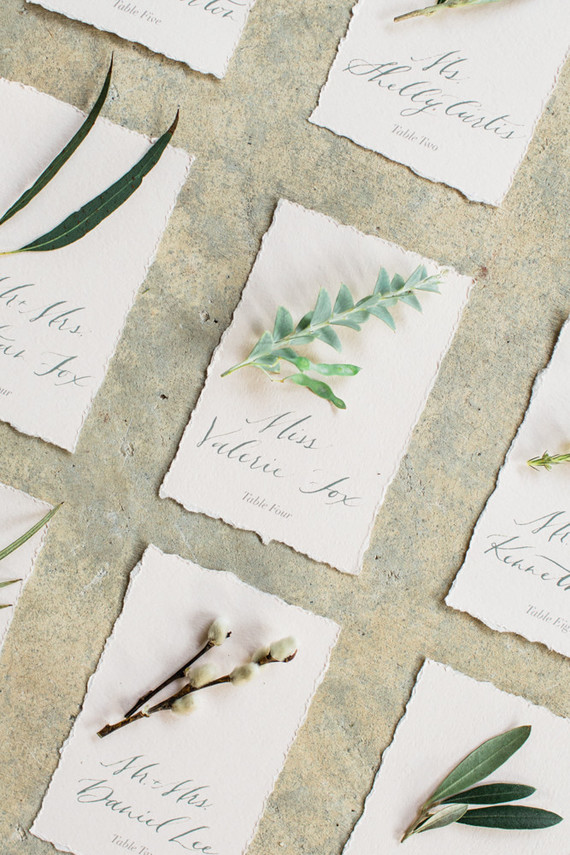 botanical escort card idea Inspiration