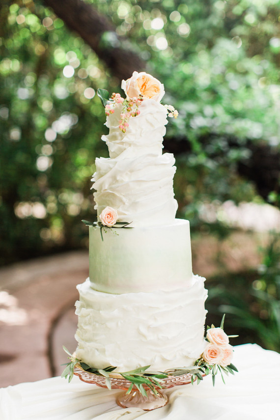garden inspired ruffle wedding cake