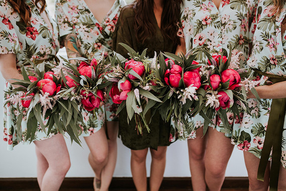 coral charm peony bouquets