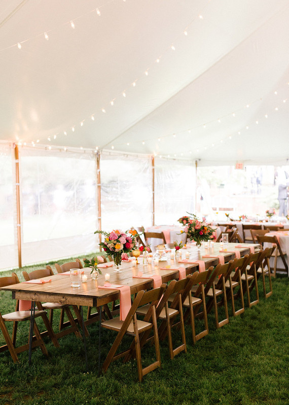 pink and white reception ideas